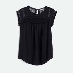 StitchFix Daniel Rainn Becru Lace Recycled Poly Blouse, Black, Size XXL